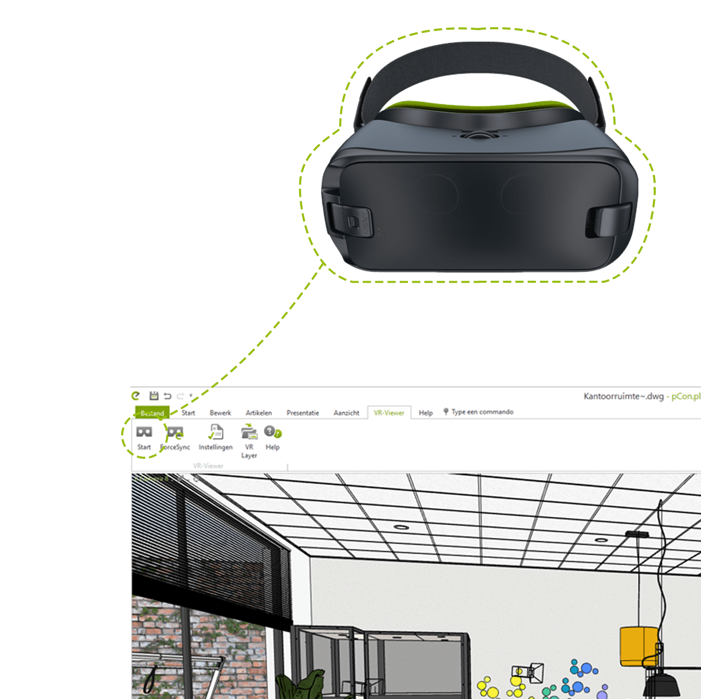 VR-Viewer glasses linked to pCon.planner: where to find the VR-Viewer Plugin in pCon.planner