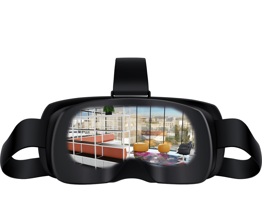 View from the inside of a VR-Viewer with a interior design look