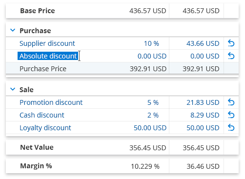 Calculating a discount in pCon.basket quoting software